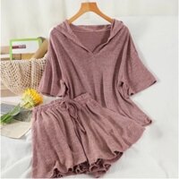 (sẵn) BỘ ĐỒ THUN ÁO CÓ MŨ | QUẦN DÁNG VÁY