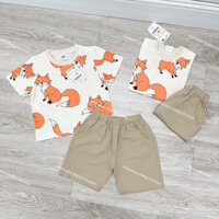 [Sẵn] Bộ Hè Bé Trai Chú Cáo Mix Quần Kaki 2 tuổi đến 6 tuổi (10-25kg) - KUMAKO