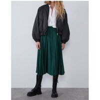 (sẳn) chân váy màu xanh rêu đậm (pleated skirt)