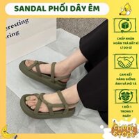 [SẴN+ CHUẨN HÀNG] Giày sandal - Dép quai hậu nữ quai vải đế cao su đan chéo phong cách ulzzang cá tính hàng cao cấp