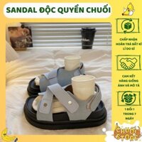 SẴN+ CHUẨN HÀNG QC Dép sandal nữ - Giày quai hậu dây đan chéo đế cao su phong cách ulzzang cá tính quai dán cao 5cm