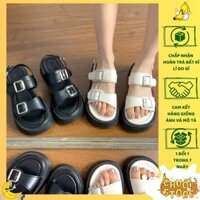 [SẴN + CHUẨN HÀNG QC] Giày sandal quai ngang khuy gài hở gót basic dễ mang đi học đi chơi đi làm năng động cá tính nữ