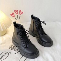 [Sẵn có ship từ HCM] Giày Martin Ankle boots phong cách Hàn Quốc Khoá kéo 💛