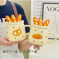 (sẵn) Cốc uống nước bằng sứ Bánh Mì cute