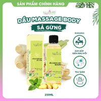 Sẵn Dầu mát xa body sả gừng thư giãn, có nóng, xoa bóp cổ vai gáy. Tinh dầu massage bụng săn chắc lọ 200ml Tinh Dầu 100-SRMShop