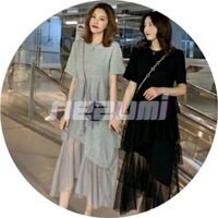 (SẴN ĐEN M_ẢNH THẬT) VÁY REN SUÔNG NỮ XẾP TẦNG VẠT CHÉO 95% COTTON - ĐẦM DỰ TIỆC CÔNG CHÚA