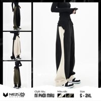 (Sẵn Đen, Trắng kem S M L) Quần suông phối màu đen rêu đen trắng túi mông học sinh hip hop sexy dance Hàn Quốc