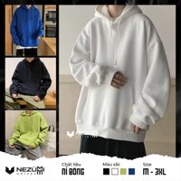 (Sẵn đen, trắng, xám) Áo hoodie nỉ lót bông unisex nam nữ siêu ấm trơn basic hiphop Châu Âu