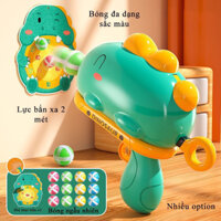 (Sẵn) Đồ chơi khủng long bắn bóng dính, súng bắn bóng kèm bảng phi tiêu dính khủng long