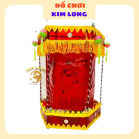 Sẵn Đồ chơi lồng đèn kiếng trung thu truyền thống Lồng đèn kéo quân 45 x 35cm tặng kèm 10 cây đèn cầy quà tặng trung thu