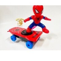 Sẵn Đồ chơi lồng đèn siêu nhân nhện Spiderman ván trượt cho bé trai tặng kèm pin quà tặng trung thu cho bé- có sẵn