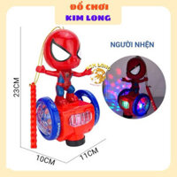 Sẵn Đồ chơi lồng đèn siêu nhân nhện Spiderman đứng xe cân bằng cho bé trai tặng kèm pin quà tặng trung thu cho bé- có sẵ