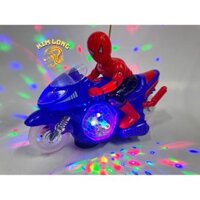 Sẵn Đồ chơi lồng đèn siêu nhân nhện Spiderman lái xe mô tô bằng cho bé trai tặng kèm pin quà tặng trung thu cho bé (Có s