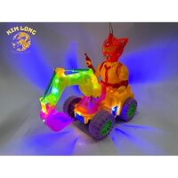 Sẵn Đồ chơi lồng đèn trung thu cho bé trai hình SIÊU NHÂN LÁI XE CÔNG TRÌNH XE XÚC CÁT tặng pin đèn nhạc quà trung thu
