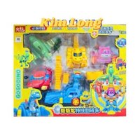 Sẵn Đồ chơi mô hình xe biến hình 5 nhân vật Biệt đội siêu khủng long Gogo Dino- có sẵn
