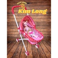 Sẵn Đồ chơi Xe đẩy búp bê kèm búp bê cho bé gái xinh xắn dễ thương (Có sẵn)