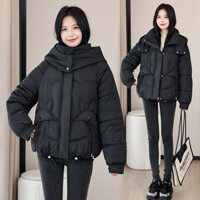 [SẴN ĐỎ,ĐEN] ÁO KHOÁC PHAO MŨ QC - FROM RỘNG
