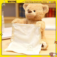 [SẴN] Gấu Bông Ghi Âm Cao Cấp Gấu điện thông minh dễ thương 30cm Đồ chơi gấu biết nói có thể di chuyển tương tác cho trẻ em - Gấu ú òa WHYME