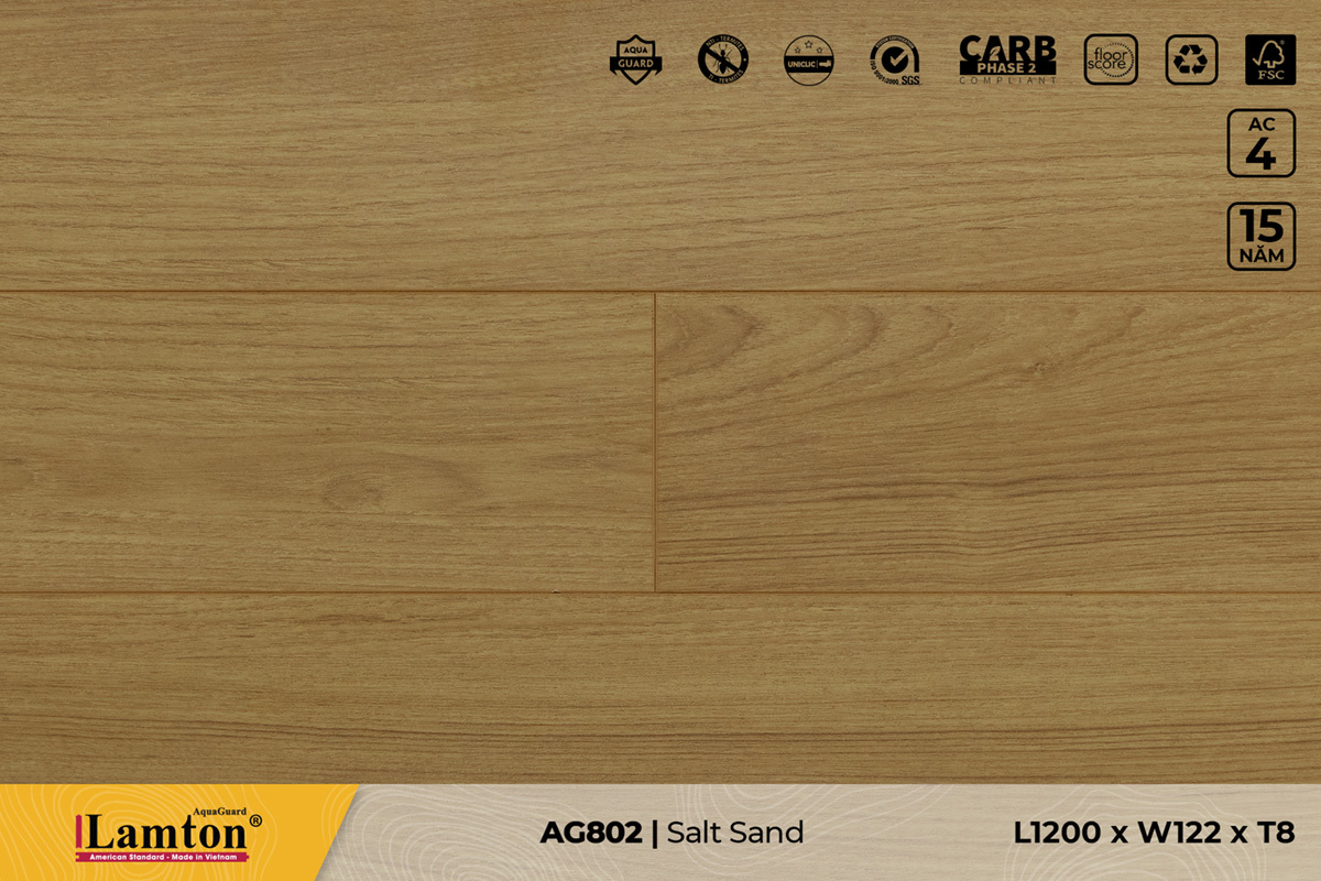 Sàn gỗ công nghiệp cao cấp 8ly Lamton AG802