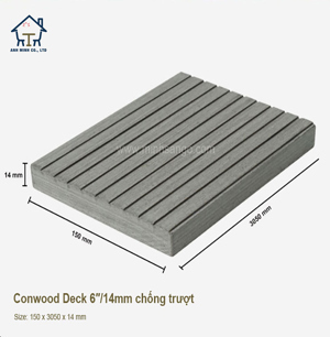 Sàn gỗ Conwood Deck 6”/14mm chống trượt