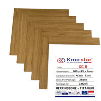 Sàn gỗ Indonesia Kroo star – XC8 – 8mm, sàn gỗ xương cá chống nước, sàn gỗ công nghiệp