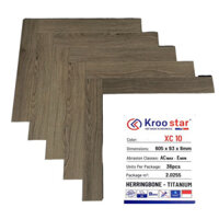Sàn gỗ Indonesia Kroo star – XC10 – 8mm, sàn gỗ xương cá chống nước, sàn gỗ công nghiệp