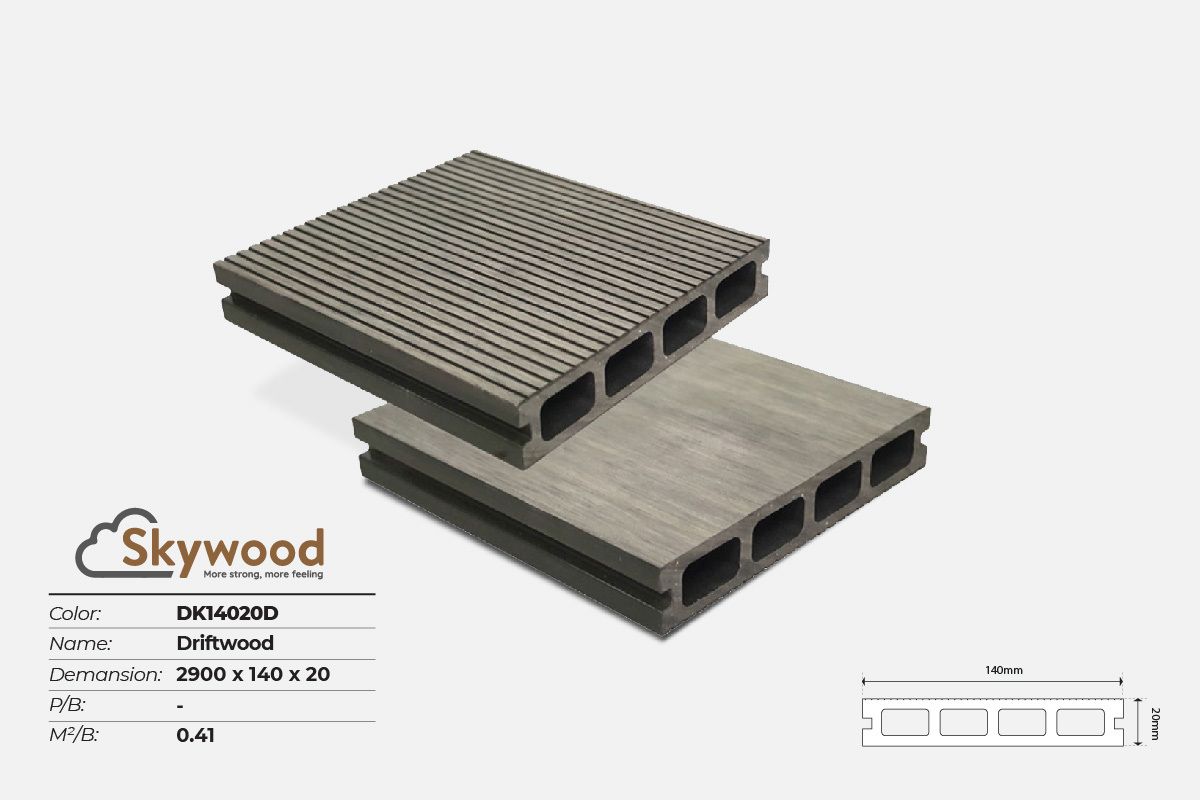 Sàn gỗ ngoài trời WPC Skywood Driftwood DK14020D