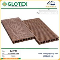 Sàn Gỗ Nhựa Ngoài Trời Glotex Lỗ Tròn S3D702 Brown