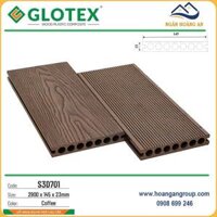 Sàn Gỗ Nhựa Ngoài Trời Glotex Lỗ Tròn S3D701 Coffee