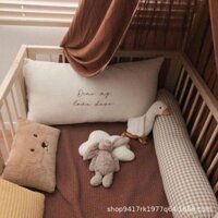 (sẵn) Gối đầu giường cho bé PC Hàn Quốc phòng trẻ em nôi Tatami, gối đầu giường ( nhận thêu tên chữ theo yêu cầu )