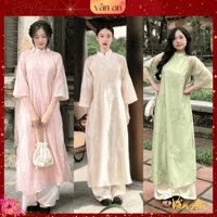[SẴN HÀNG] Áo Dài THANH HOA - Chất Liệu Voan Thêu Hoạ Tiết Hoa Quỳnh Cho Nàng Diện Tết, Du Xuân - Áo Dài Vân An