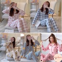 [Sẵn hàng] Bộ đồ ngủ Pijama dài tay thu đông mẫu mới hot nhất (video cận chất) - Hàng mới về