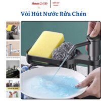 [Sẵn Hàng] Bộ Vòi Hút Nước Rửa Chén Kèm Giá Đựng Đồ Rửa Bát Tiện Lợi, Kèm Dây Dẫn Dài 1M, Vòi Bơm Nước Rửa Chén Mạ Titan