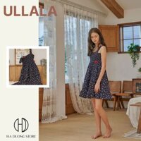 sẵn hàng, đầm Ullala chính hãng, nhập hàn, hoa nhí xanh