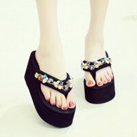 (SẴN HÀNG ) Dép Nữ Tông Kẹp Xỏ Ngón Đế Xuồng Đính Đá Nhân Tạo Chống Trượt i