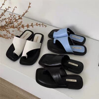 (SẴN HÀNG) Dép sandals nữ đế bệt xỏ ngón vuông kiểu mới phong cách Hàn Quốc mùa hè 2024