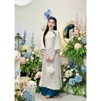 Sẵn hàng giao luôn - Set Áo dài lụa tằm Tô Châu khuy tết PHƯƠNG HẢI YẾN nhiều màu full size S-XL