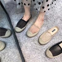SẴN HÀNG Giày vải chấm bi đế cói CÓ ẢNH THẬT CUỐI (FORM BÉ TĂNG 1 SIZE)