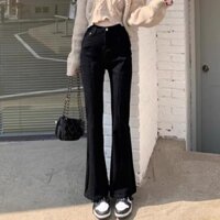 [Sẵn hàng] Quần Jean nữ ống đứng dáng loe ôm dáng co dãn.