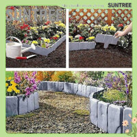 [SẴN] Hàng rào nhựa lắp ghép Trang Trí Sân Vườn Hàng rào sân vườn Biên giới Hiệu ứng đá nhựa Thảm hoa Cỏ Bãi cỏ Thực vật Tấm viền trang trí SUNTREE