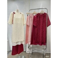 (SẴN HÀNG ) SÉT ÁO DÀI CAO CẤP  LỤA LÔNG VŨ - QUẦN PHI BÓNG KIỂU DÁNG Á ĐÔNG