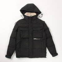 [SẴN Hàng Xuất] ÁO PHAO NAM CỔ ÁO LÔNG CỪU MŨ RỜI CHẤT DÙ CHỊU NƯỚC TRẦN BÔNG DÀY ẤM 3 LỚP PHONG CÁCH CÁ TÍNH NHIỀU TÚ