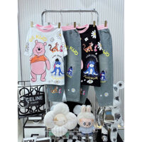 (SẴN HCM) SET JEAN BAGGY GẤU HỔ IN NHIỆT FULL ÁO VÀ QUẦN SIÊU KUTE