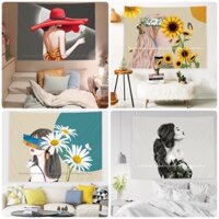 Sẵn Hcm - Ship Hỏa Tốc Tranh Vải Treo Tường /Thảm vải Decor Phòng In Hình Cô Gái Hot Nhất 2022