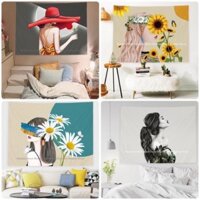 Sẵn Hcm - Ship Hỏa Tốc Tranh Vải Treo Tường /Thảm vải Decor Phòng In Hình Cô Gái Hot Nhất 2022