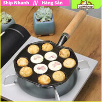 [SẴN HN] Chảo nướng bánh Takoyaki / Chảo nướng bánh bạch tuộc 14 Lỗ Chống Dính Có Tay Cầm【LaiMiShop】