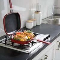 [SẴN HN] 🚚 Chảo Nướng Chống Dính 2 Mặt Chảo kẹp nướng bánh mì sandwich đa năng 28cm