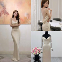 [Sẵn - Hoả Tốc] Đầm maxi lụa đỗ lưng 2 dây đá nữ tính sang trọng