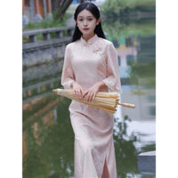 (Sẵn + Hỏa tốc) Đầm váy xòe công chúa thắt eo dáng dài tay bồng phong cách tiểu thư-X28-Xiaoluu.forgirls