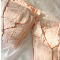 (Sẵn, Hỏa Tốc) Đồ Ngủ Nữ / Mặc Nhà Pijama Cotton Kẻ Sọc Nhỏ Cao Cấp